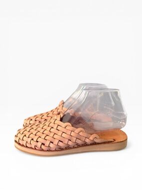 Mexas New Women’s Handmade Leather Huarache Mules Slides Sz 37